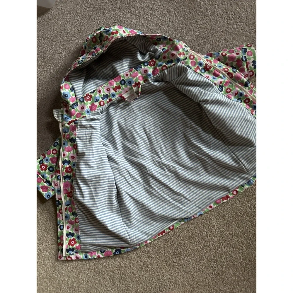 JoJo Maman Bebe Kids Bright Flower Print Waterproof Rain Jacket Coat 6-12 Months